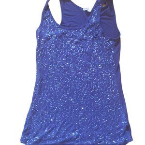 Nordstroms Navy Sequin Tank Women's Sz Small